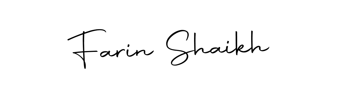 Create a beautiful signature design for name Farin Shaikh. With this signature (Autography-DOLnW) fonts, you can make a handwritten signature for free. Farin Shaikh signature style 10 images and pictures png