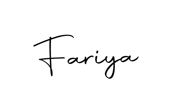 Use a signature maker to create a handwritten signature online. With this signature software, you can design (Autography-DOLnW) your own signature for name Fariya. Fariya signature style 10 images and pictures png