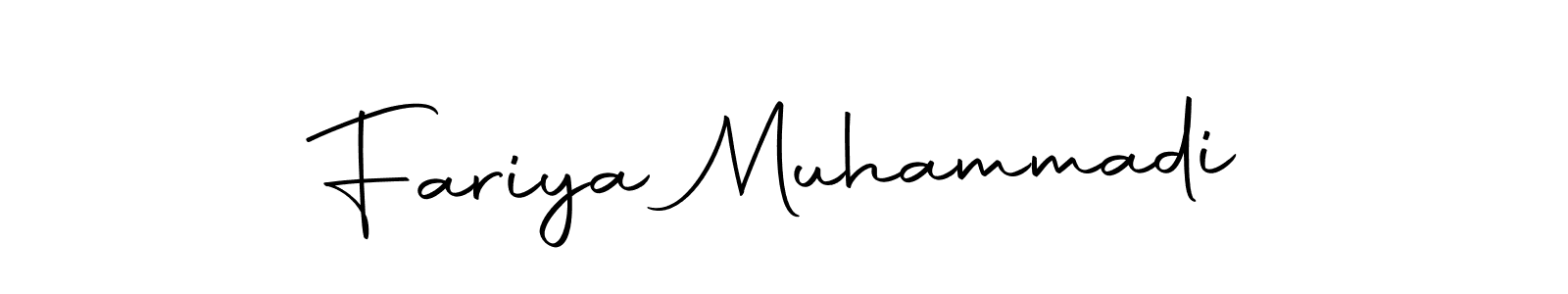 Create a beautiful signature design for name Fariya Muhammadi. With this signature (Autography-DOLnW) fonts, you can make a handwritten signature for free. Fariya Muhammadi signature style 10 images and pictures png