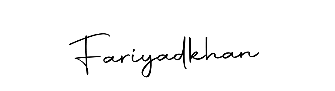 You can use this online signature creator to create a handwritten signature for the name Fariyadkhan. This is the best online autograph maker. Fariyadkhan signature style 10 images and pictures png