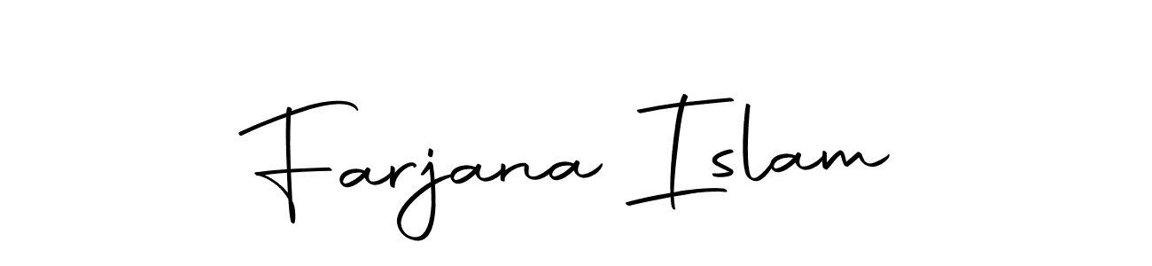 Design your own signature with our free online signature maker. With this signature software, you can create a handwritten (Autography-DOLnW) signature for name Farjana Islam. Farjana Islam signature style 10 images and pictures png