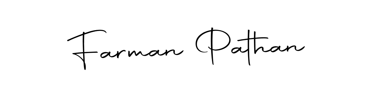 How to make Farman Pathan name signature. Use Autography-DOLnW style for creating short signs online. This is the latest handwritten sign. Farman Pathan signature style 10 images and pictures png