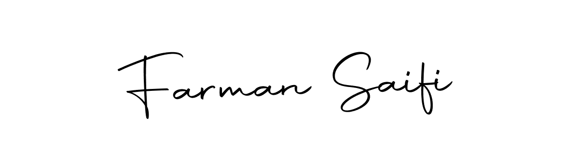 Use a signature maker to create a handwritten signature online. With this signature software, you can design (Autography-DOLnW) your own signature for name Farman Saifi. Farman Saifi signature style 10 images and pictures png