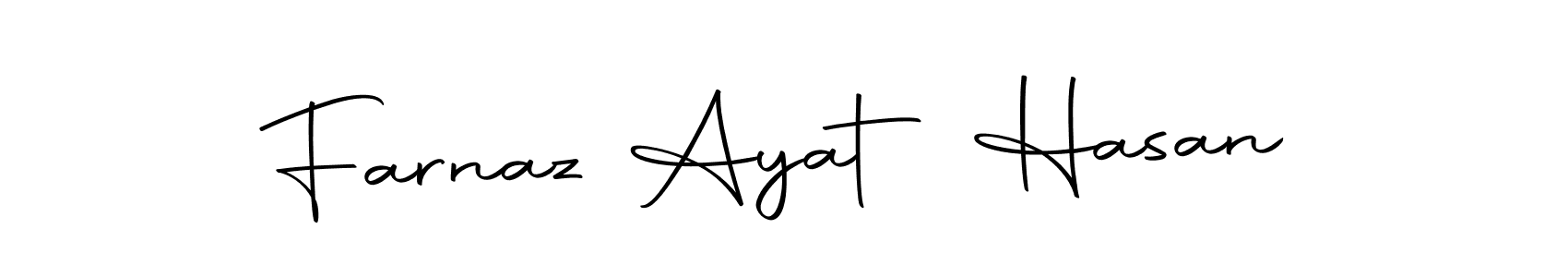 You can use this online signature creator to create a handwritten signature for the name Farnaz Ayat Hasan. This is the best online autograph maker. Farnaz Ayat Hasan signature style 10 images and pictures png