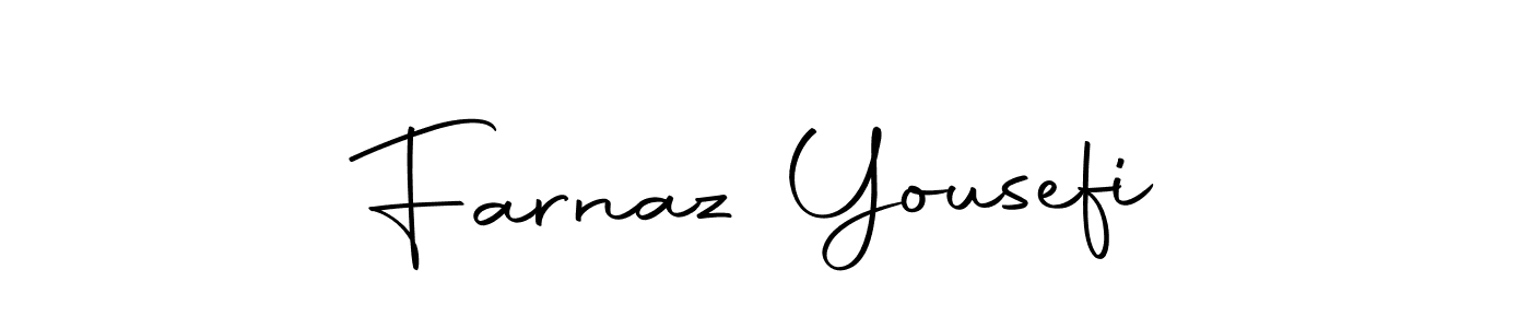 How to make Farnaz Yousefi name signature. Use Autography-DOLnW style for creating short signs online. This is the latest handwritten sign. Farnaz Yousefi signature style 10 images and pictures png