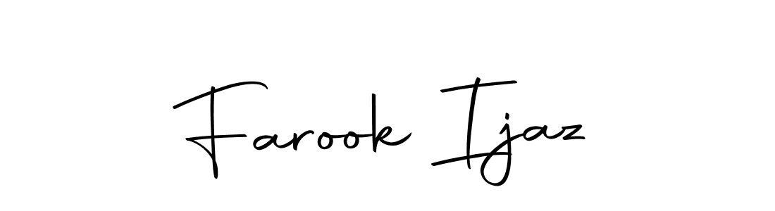 How to make Farook Ijaz name signature. Use Autography-DOLnW style for creating short signs online. This is the latest handwritten sign. Farook Ijaz signature style 10 images and pictures png