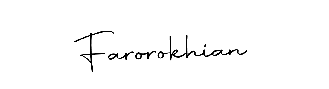 Similarly Autography-DOLnW is the best handwritten signature design. Signature creator online .You can use it as an online autograph creator for name Farorokhian. Farorokhian signature style 10 images and pictures png