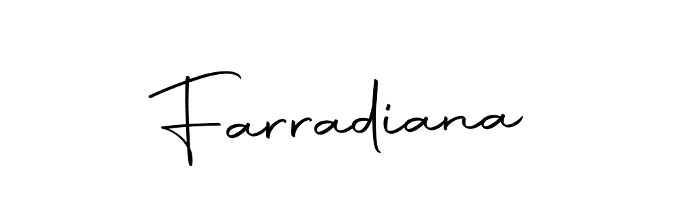 Use a signature maker to create a handwritten signature online. With this signature software, you can design (Autography-DOLnW) your own signature for name Farradiana. Farradiana signature style 10 images and pictures png