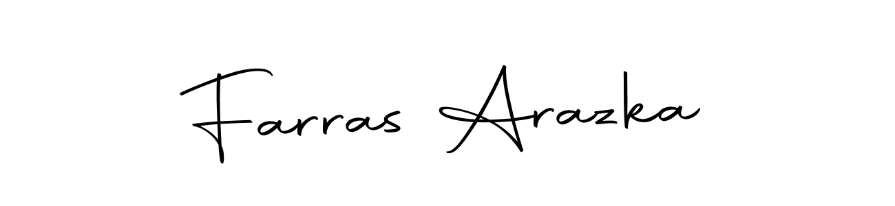 Design your own signature with our free online signature maker. With this signature software, you can create a handwritten (Autography-DOLnW) signature for name Farras Arazka. Farras Arazka signature style 10 images and pictures png