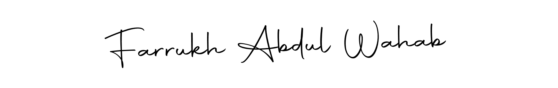 Similarly Autography-DOLnW is the best handwritten signature design. Signature creator online .You can use it as an online autograph creator for name Farrukh Abdul Wahab. Farrukh Abdul Wahab signature style 10 images and pictures png