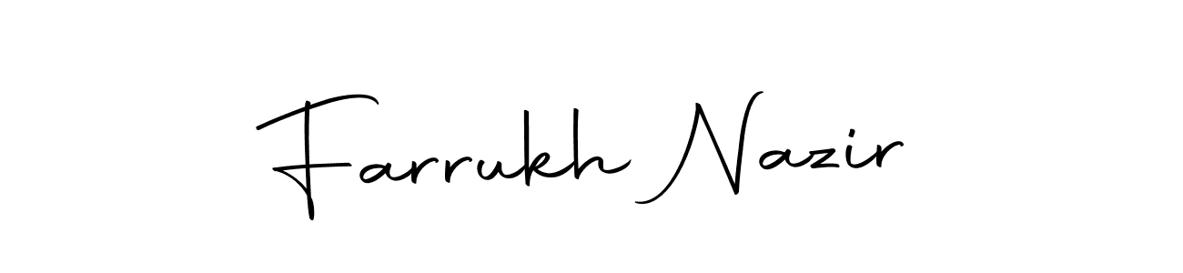 You should practise on your own different ways (Autography-DOLnW) to write your name (Farrukh Nazir) in signature. don't let someone else do it for you. Farrukh Nazir signature style 10 images and pictures png