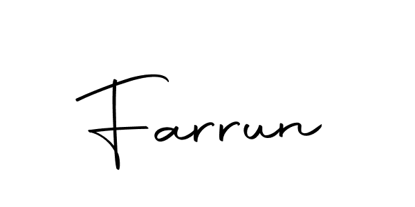 How to make Farrun name signature. Use Autography-DOLnW style for creating short signs online. This is the latest handwritten sign. Farrun signature style 10 images and pictures png