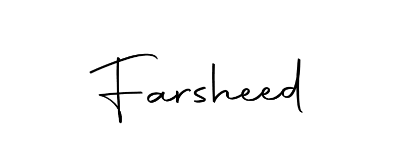 Design your own signature with our free online signature maker. With this signature software, you can create a handwritten (Autography-DOLnW) signature for name Farsheed. Farsheed signature style 10 images and pictures png