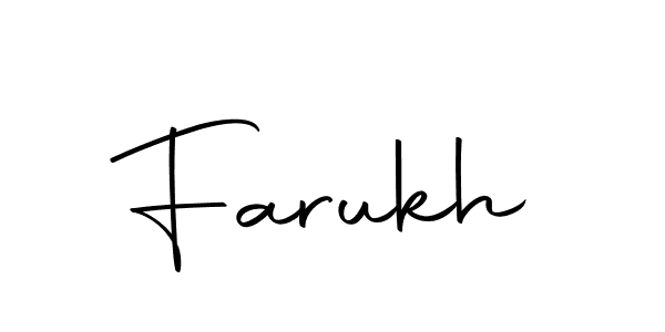 Design your own signature with our free online signature maker. With this signature software, you can create a handwritten (Autography-DOLnW) signature for name Farukh. Farukh signature style 10 images and pictures png