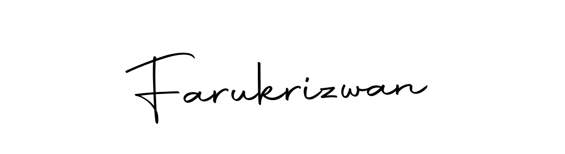 Use a signature maker to create a handwritten signature online. With this signature software, you can design (Autography-DOLnW) your own signature for name Farukrizwan. Farukrizwan signature style 10 images and pictures png