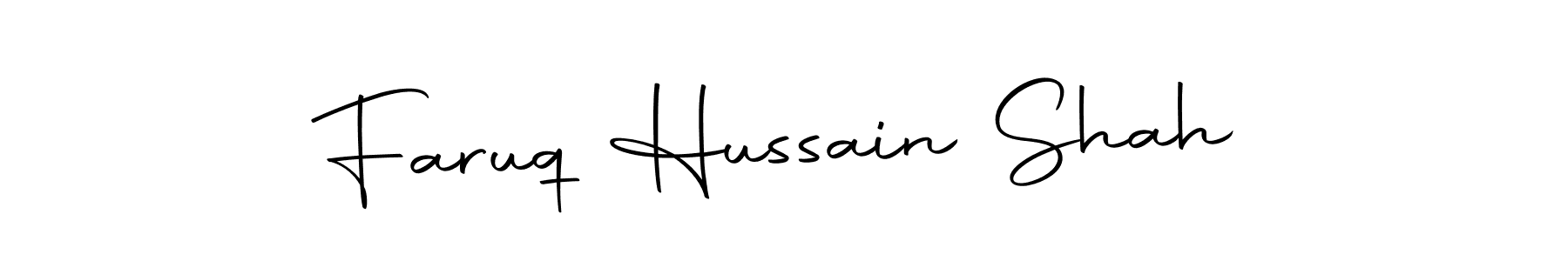 The best way (Autography-DOLnW) to make a short signature is to pick only two or three words in your name. The name Faruq Hussain Shah include a total of six letters. For converting this name. Faruq Hussain Shah signature style 10 images and pictures png