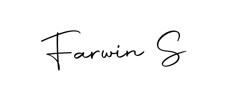 Use a signature maker to create a handwritten signature online. With this signature software, you can design (Autography-DOLnW) your own signature for name Farwin S. Farwin S signature style 10 images and pictures png