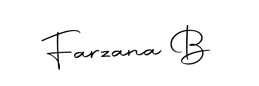 Make a beautiful signature design for name Farzana B. With this signature (Autography-DOLnW) style, you can create a handwritten signature for free. Farzana B signature style 10 images and pictures png