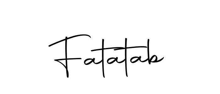Use a signature maker to create a handwritten signature online. With this signature software, you can design (Autography-DOLnW) your own signature for name Fatatab. Fatatab signature style 10 images and pictures png