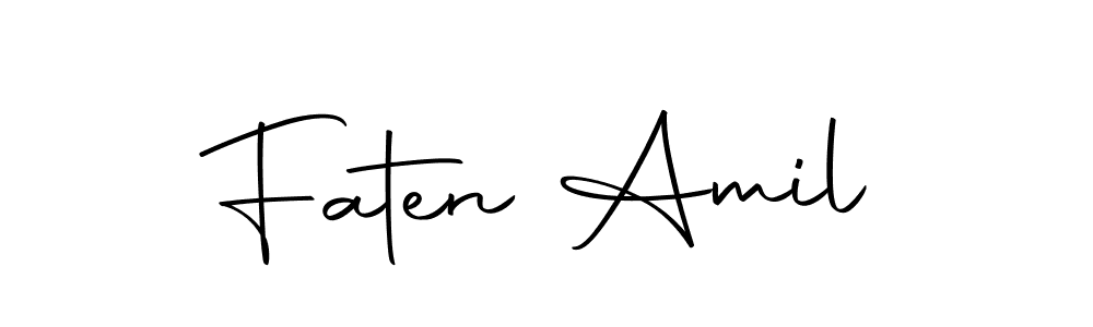 Make a beautiful signature design for name Faten Amil. Use this online signature maker to create a handwritten signature for free. Faten Amil signature style 10 images and pictures png