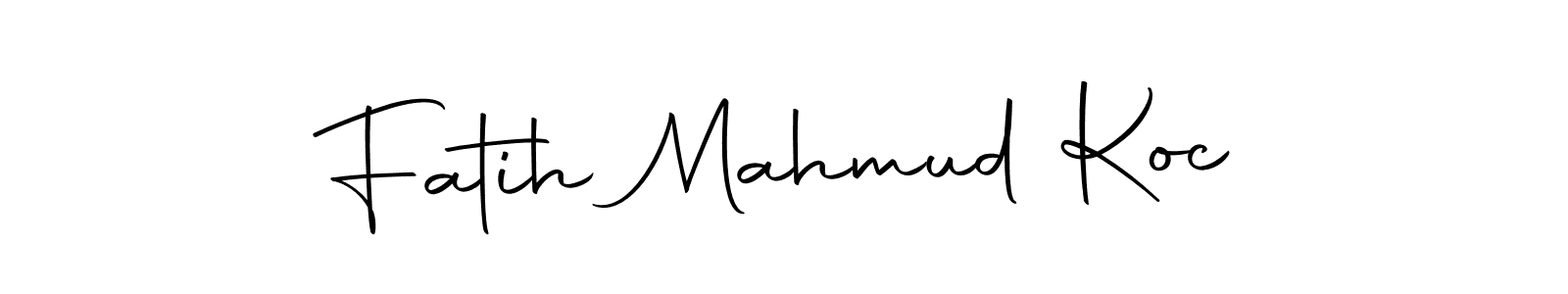 Use a signature maker to create a handwritten signature online. With this signature software, you can design (Autography-DOLnW) your own signature for name Fatih Mahmud Koc. Fatih Mahmud Koc signature style 10 images and pictures png