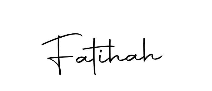 Design your own signature with our free online signature maker. With this signature software, you can create a handwritten (Autography-DOLnW) signature for name Fatihah. Fatihah signature style 10 images and pictures png