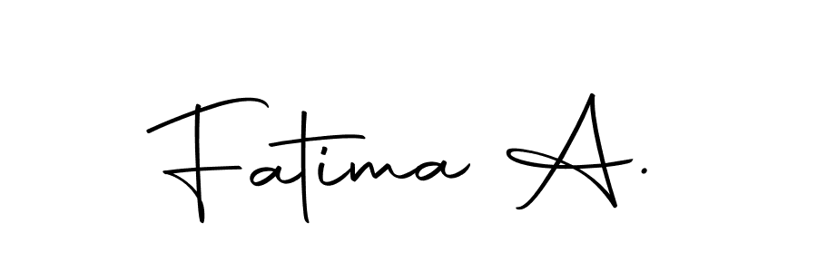 The best way (Autography-DOLnW) to make a short signature is to pick only two or three words in your name. The name Fatima A. include a total of six letters. For converting this name. Fatima A. signature style 10 images and pictures png