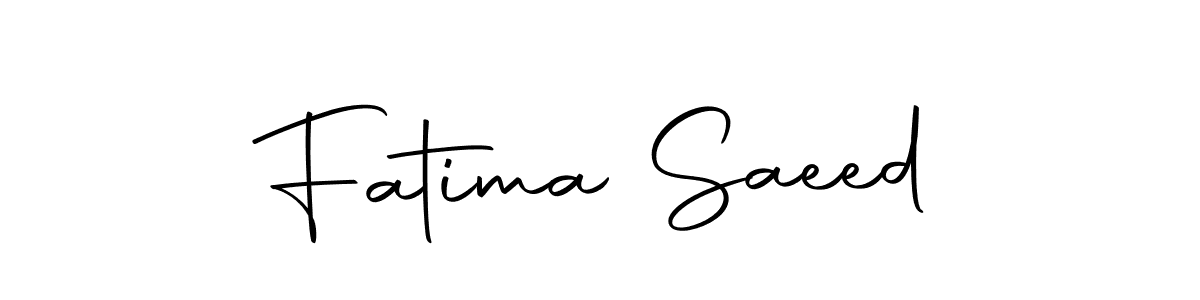 Design your own signature with our free online signature maker. With this signature software, you can create a handwritten (Autography-DOLnW) signature for name Fatima Saeed. Fatima Saeed signature style 10 images and pictures png