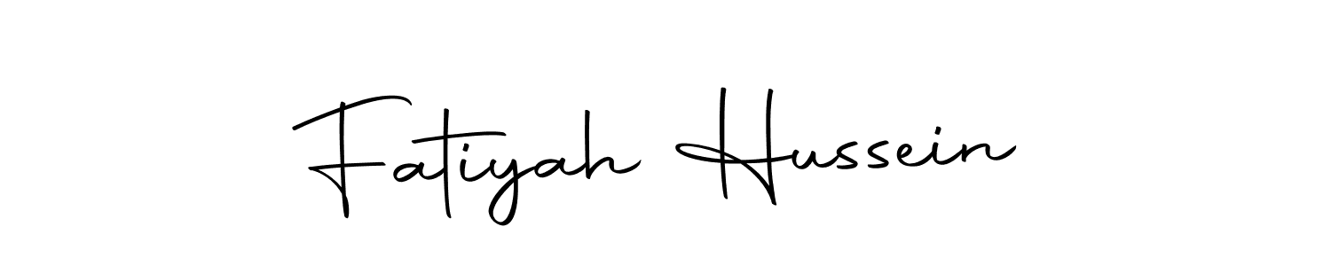 You should practise on your own different ways (Autography-DOLnW) to write your name (Fatiyah Hussein) in signature. don't let someone else do it for you. Fatiyah Hussein signature style 10 images and pictures png