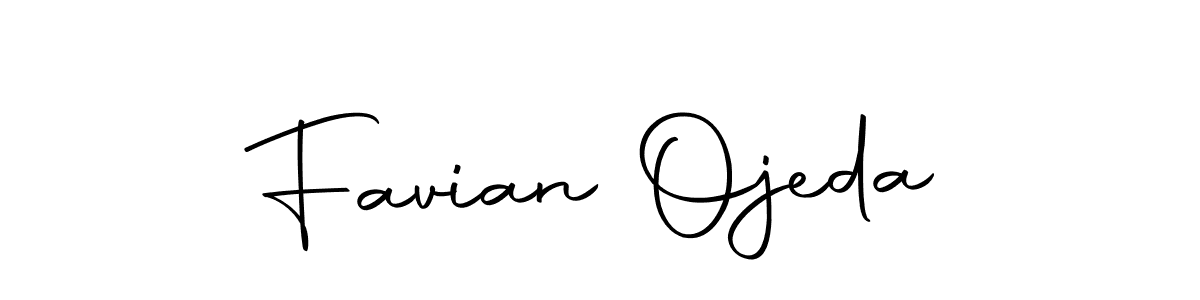 How to make Favian Ojeda name signature. Use Autography-DOLnW style for creating short signs online. This is the latest handwritten sign. Favian Ojeda signature style 10 images and pictures png