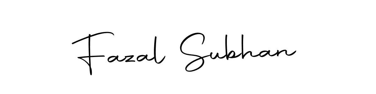 Create a beautiful signature design for name Fazal Subhan. With this signature (Autography-DOLnW) fonts, you can make a handwritten signature for free. Fazal Subhan signature style 10 images and pictures png