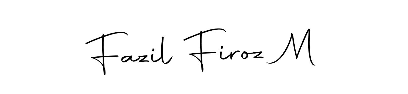 Fazil Firoz M stylish signature style. Best Handwritten Sign (Autography-DOLnW) for my name. Handwritten Signature Collection Ideas for my name Fazil Firoz M. Fazil Firoz M signature style 10 images and pictures png