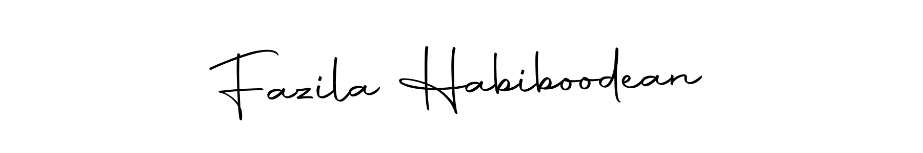 Design your own signature with our free online signature maker. With this signature software, you can create a handwritten (Autography-DOLnW) signature for name Fazila Habiboodean. Fazila Habiboodean signature style 10 images and pictures png