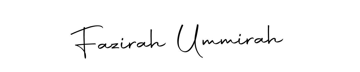 How to make Fazirah Ummirah name signature. Use Autography-DOLnW style for creating short signs online. This is the latest handwritten sign. Fazirah Ummirah signature style 10 images and pictures png