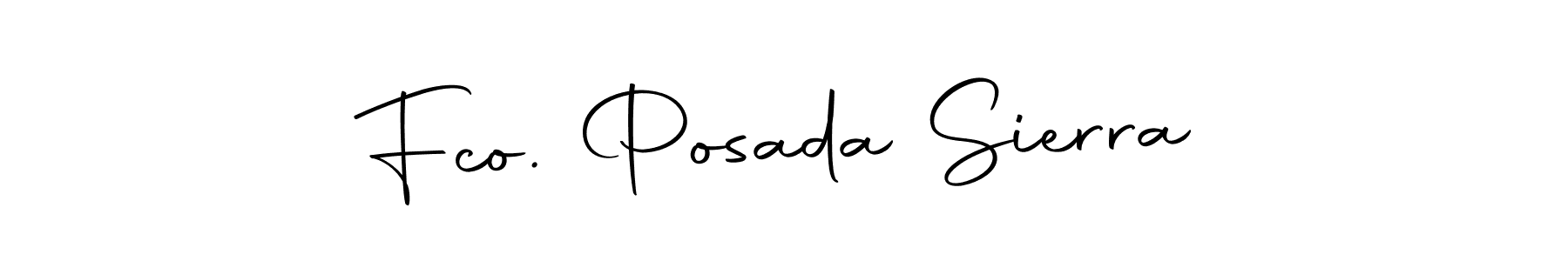 The best way (Autography-DOLnW) to make a short signature is to pick only two or three words in your name. The name Fco. Posada Sierra include a total of six letters. For converting this name. Fco. Posada Sierra signature style 10 images and pictures png