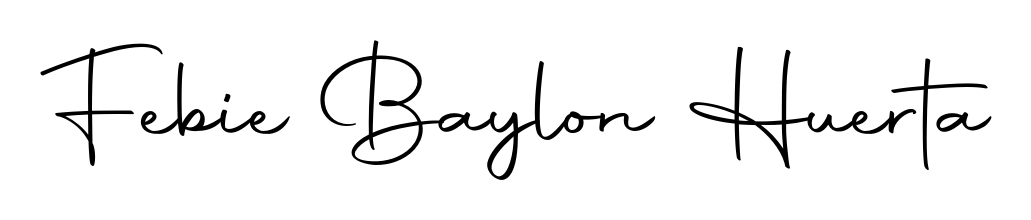 A sleek calligraphic signature for name Febie Baylon Huerta utilizing Autography-DOLnW styling. Great for adding personal signatures to photos and art. Febie Baylon Huerta signature style 10 images and pictures png