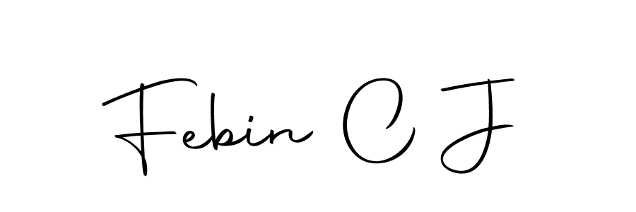 Febin C J stylish signature style. Best Handwritten Sign (Autography-DOLnW) for my name. Handwritten Signature Collection Ideas for my name Febin C J. Febin C J signature style 10 images and pictures png