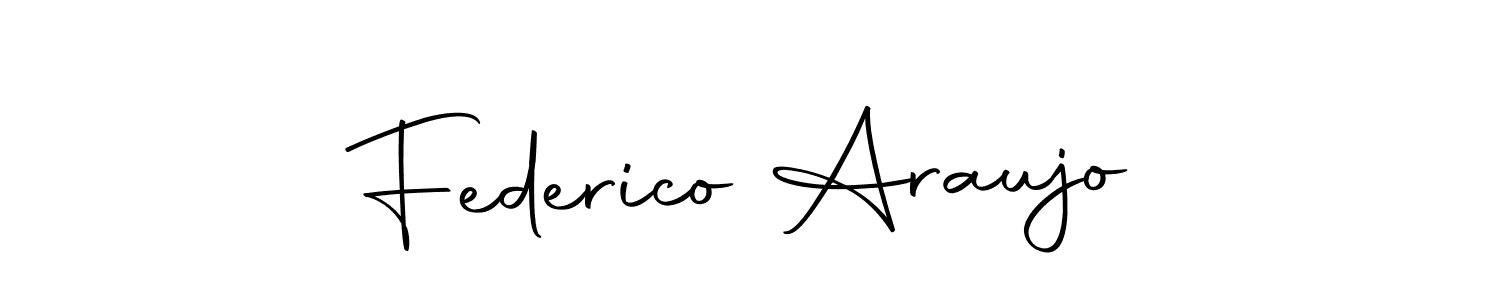 Create a beautiful signature design for name Federico Araujo. With this signature (Autography-DOLnW) fonts, you can make a handwritten signature for free. Federico Araujo signature style 10 images and pictures png