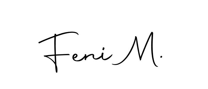 Use a signature maker to create a handwritten signature online. With this signature software, you can design (Autography-DOLnW) your own signature for name Feni M.. Feni M. signature style 10 images and pictures png