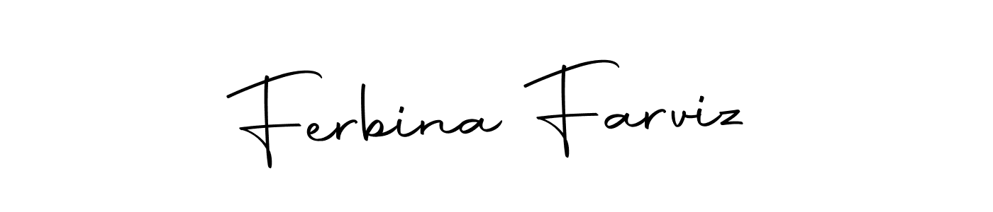 Design your own signature with our free online signature maker. With this signature software, you can create a handwritten (Autography-DOLnW) signature for name Ferbina Farviz. Ferbina Farviz signature style 10 images and pictures png