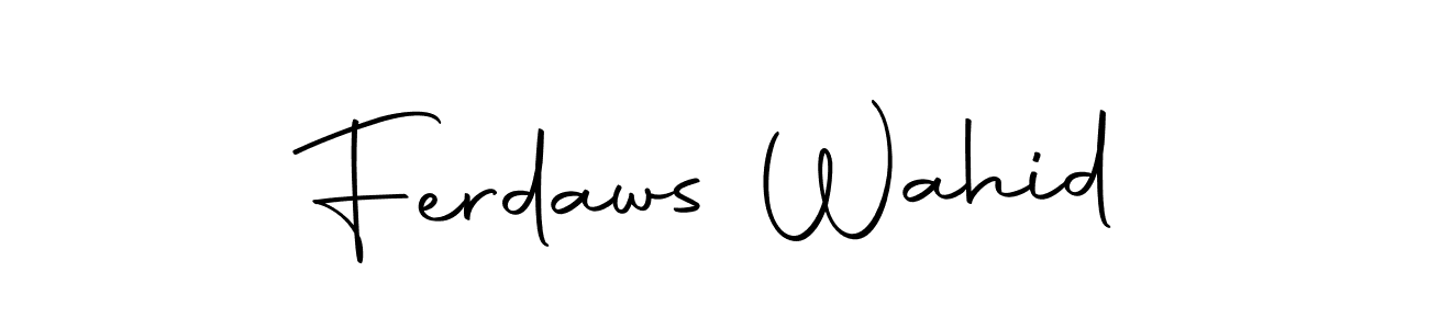 Design your own signature with our free online signature maker. With this signature software, you can create a handwritten (Autography-DOLnW) signature for name Ferdaws Wahid. Ferdaws Wahid signature style 10 images and pictures png
