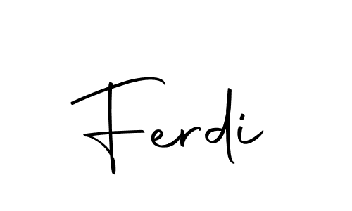 Create a beautiful signature design for name Ferdi. With this signature (Autography-DOLnW) fonts, you can make a handwritten signature for free. Ferdi signature style 10 images and pictures png