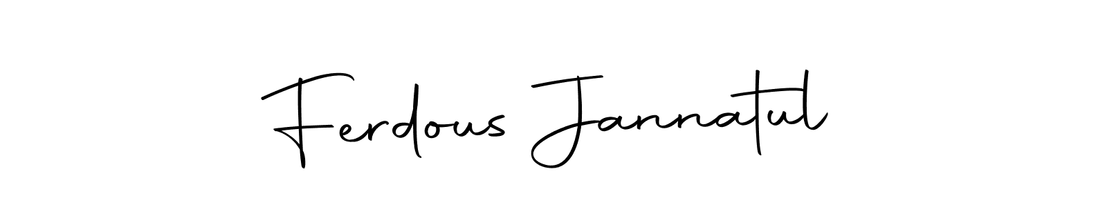 Make a beautiful signature design for name Ferdous Jannatul. With this signature (Autography-DOLnW) style, you can create a handwritten signature for free. Ferdous Jannatul signature style 10 images and pictures png