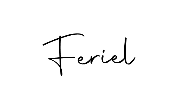 Make a beautiful signature design for name Feriel. Use this online signature maker to create a handwritten signature for free. Feriel signature style 10 images and pictures png