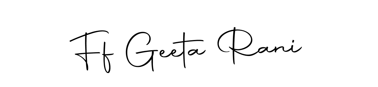 How to make Ff Geeta Rani name signature. Use Autography-DOLnW style for creating short signs online. This is the latest handwritten sign. Ff Geeta Rani signature style 10 images and pictures png