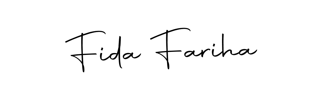 Design your own signature with our free online signature maker. With this signature software, you can create a handwritten (Autography-DOLnW) signature for name Fida Fariha. Fida Fariha signature style 10 images and pictures png