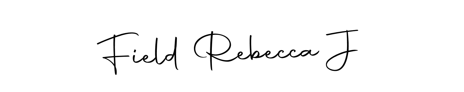 How to make Field Rebecca J name signature. Use Autography-DOLnW style for creating short signs online. This is the latest handwritten sign. Field Rebecca J signature style 10 images and pictures png