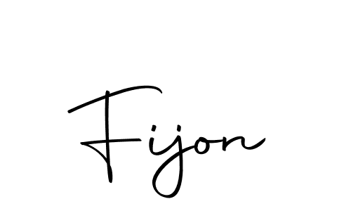 You should practise on your own different ways (Autography-DOLnW) to write your name (Fijon) in signature. don't let someone else do it for you. Fijon signature style 10 images and pictures png