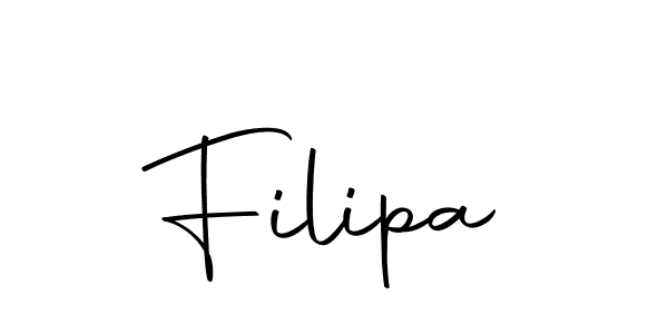Use a signature maker to create a handwritten signature online. With this signature software, you can design (Autography-DOLnW) your own signature for name Filipa. Filipa signature style 10 images and pictures png