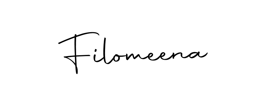 Create a beautiful signature design for name Filomeena. With this signature (Autography-DOLnW) fonts, you can make a handwritten signature for free. Filomeena signature style 10 images and pictures png